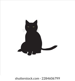 A cute cat silhouette vector art work.