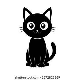 cute cat silhouette vector art design