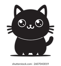 Cute cat silhouette vector art illustration
