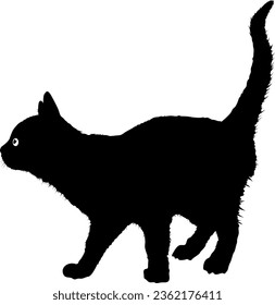 Ilustración vectorial de la silueta de gato mate