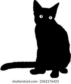 Cute Cat Silhouette vector illustration