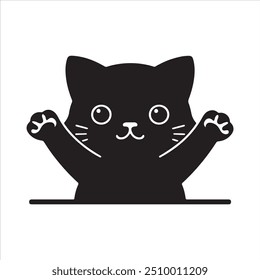 cute cat silhouette vector illustration