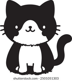cute cat silhouette vector style alon
