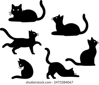 cute cat silhouette,
you can change the color as you wish, because it is a vector file