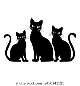 A Cute cat silhouette,vector,illustration,t-shirt design