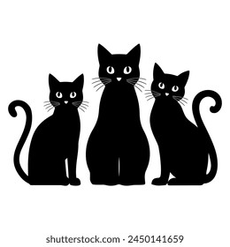 A Cute cat silhouette,vector,illustration,t-shirt design