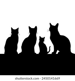 A Cute cat silhouette,vector,illustration,t-shirt design