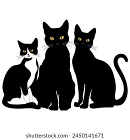 A Cute cat silhouette,vector,illustration,t-shirt design