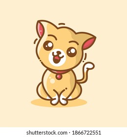 Cute cat, simple flat vector illustration
