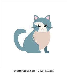 cute cat simple flat vector