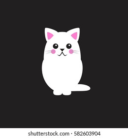 Cute cat. Simple modern geometric flat style vector illustration.