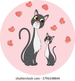 cute cat simple vector illustration design