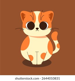Cute Cat sit Cartoon Vector Illustration. Isolated Premium Vector