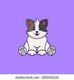 Cute cat is sitting. Animal cartoon concept isolated. Can used for t-shirt, greeting card, invitation card or mascot.