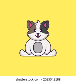 Cute cat is sitting. Animal cartoon concept isolated. Can used for t-shirt, greeting card, invitation card or mascot.