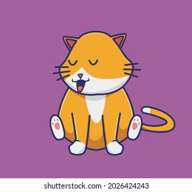 cute cat sitting. cartoon animal nature concept Isolated illustration. Flat Style suitable for Sticker Icon Design Premium Logo vector. Mascot Character