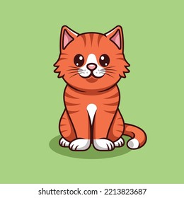 Cute cat sitting cartoon illustration