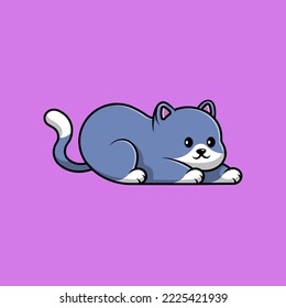 Cute Cat Sitting Cartoon Vector Icons Illustration. Flat Cartoon Concept. Suitable for any creative project.