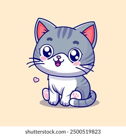 Nette Katze sitzende Cartoon Vektor Symbol Illustration Tier Natur Symbol isoliert flach Vektor