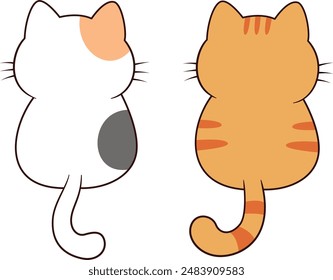 Gato lindo sentado dibujado a mano ilustración