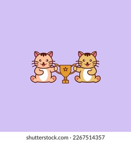 CUTE CAT SITTING LOGO DESIGN