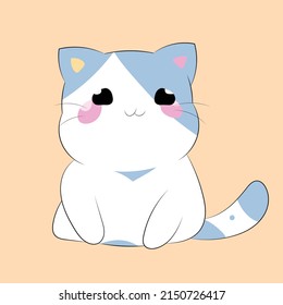 Cute Cat Sitting Vector Illustration