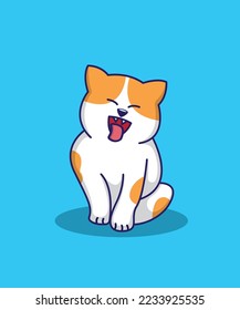 Cute cat sitting vector illustration