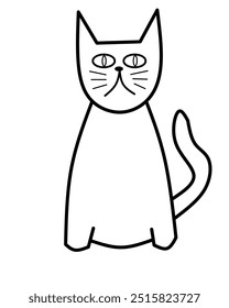 cute cat sketch, an animal icon with a very cute and unique shape