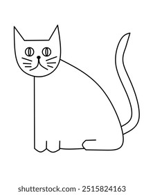 cute cat sketch, an animal icon with a very cute and unique shape