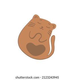 Cute Cat Sketch Vektorgrafik, Print Design Katze, Kinder drucken auf T-Shirt.