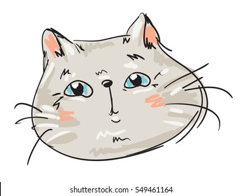 cute cat sketch vector illustration