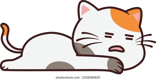 Cute Cat Sleep on the Floor Illustration