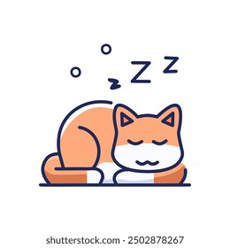 Nette Katze schlafen Cartoon Vektor flachen Stil Illustration