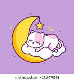 cute cat sleeping in the cloud