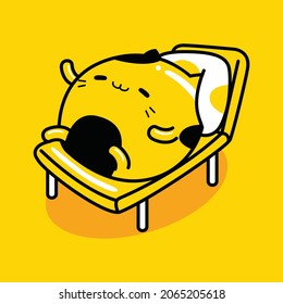 lindo gato durmiendo en una silla de playa