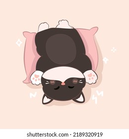 A cute cat sleeping, premium vector