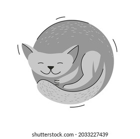 Cute Katze schlafend, Vektorgrafik, Haustierteppich.