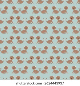 Cute cat smiling pattern for background, seamless pattern.