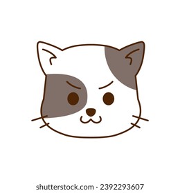 cute cat smiling smile cartoon design sticker illustration vector