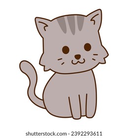 cute cat smiling smile cartoon design sticker illustration vector