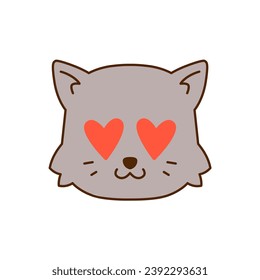 cute cat smiling smile cartoon design sticker illustration vector