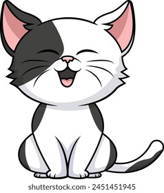 Cute cat smiling vector illustration