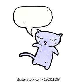 lindo gato con burbuja de habla