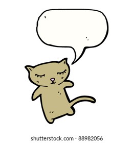 süße Katze mit Sprechblase-Cartoon