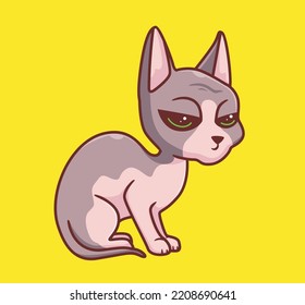 cute cat sphinx bored. isolated cartoon animal illustration. Flat Style Sticker Icon Design Premium Logo vector. Mascot Character