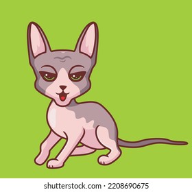 cute cat sphinx pose. isolated cartoon animal illustration. Flat Style Sticker Icon Design Premium Logo vector. Mascot Character