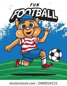 CUTE CAT SPORT FOOTBALL CHARACTER