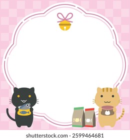 Cute cat square message card