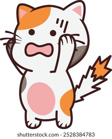 Cute Cat Standing with tensed tail Illustration