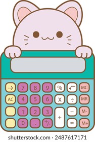 Cute cat stationary for back to school.
Aesthetic stickers of lovey baby cat stationary for study.
Cute calculator with head cat shape